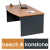 Logan Bow Front Desk 1800X900 Beech & Ironstone 