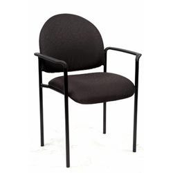 Neutron Visitor Chair & Arms Black Fabric 
