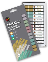 EC Jumbo Metallic Oil Pastels Pkt 12