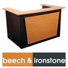 Logan Reception Counter 1800X1090 Beech & Ironstone 