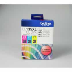 BROTHER LC135XL H/Y VALUE PACKCyan, Magenta, Yellow H Yield