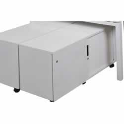GO STEEL MOBILE CADDY With Right Hand Tambour Door White Satin