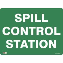 SAFETY SIGNAGE - EMERGENCY Spill Control Station 450mmx600mm Metal