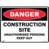 SAFETY SIGNAGE - DANGER Construction Site 450mmx600mm Polypropylene