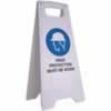 CLEANLINK SAFETY SIGN Head Protection Must Be Worn 32x31x65cm White
