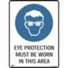SAFETY SIGNAGE - MANDATORY Eye Protection Must Be Worn 450mmx600mm Metal