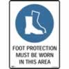 SAFETY SIGNAGE - MANDATORY Foot Protection Must Be Worn 450mmx600mm Metal