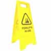 CLEANLINK SAFETY SIGN Forklifts In Use 32x31x65cm Yellow