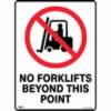 SAFETY SIGNAGE - PROHIBITION No Forklifts Beyond This Point 450mmx600mm Polypropylene