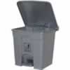 CLEANLINK RUBBISH BIN With Pedal Lid 45Litre Grey 41.5 x 40 x 60cm
