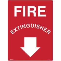 BRADY FIRE SIGNFire Extinguisher with ArrowMetal
