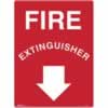 BRADY FIRE SIGNFire Extinguisher with ArrowMetal
