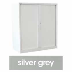STEELCO TAMBOUR DOOR CUPBOARD2 Shelf Silver GreyH1015xW1200xD463mm