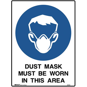 Brady Mandatory Sign Dust Mask 450X600mm Polypropylene