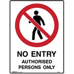 Brady Prohibition Sign  No Entry 450X600mm Metal