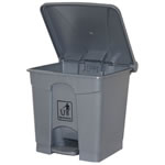 Cleanlink Rubbish Bin With Bullet Lid With Pedal 68 Litres Grey