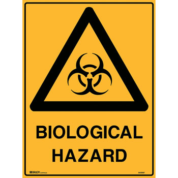 Brady Warning Sign Biological Hazard 600x450 Metal