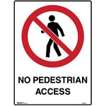 Brady Prohibition Sign  No Pedestrians 450X600mm Polypropylene