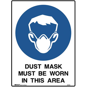 Brady Mandatory Sign Dust Mask 450X600mm Metal