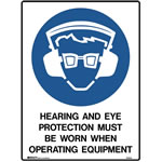 Brady Mandatory Sign Hearing And Eye 450X600mm Metal