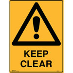Brady Warning Sign Keep Clear 600X450mm Polypropylene