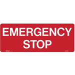 Brady Emergency Sign Emergency Stop 180X450mm Metal