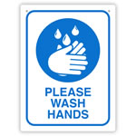 Durus HeaLitreh And Safety Sign Wall Sign Wash Hands Blue And White