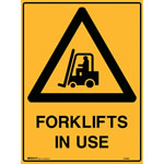 Brady Warning Sign Forklifts In Use 600X450 Metal