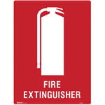 Brady Fire Sign Fire Extinguisher Metal
