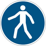 Durable Safety Sign - Use Walkway Blue
