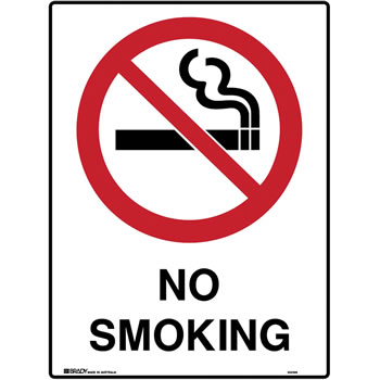 Brady Prohibition Sign  No Smoking 450X600mm Metal