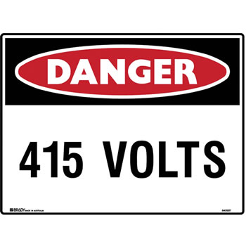 Brady Danger Sign 415 Volitres 600x450mm Metal