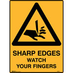 Brady Warning Sign Sharp Edges Watch 600X450mm Polypropylene