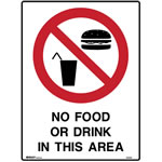 Brady Prohibition Sign  No Food 450X600mm Metal