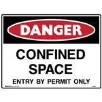 Brady Danger Sign Confined Space Entry By Permit Metal