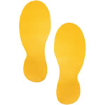 Durable Floor Marking Shape - Feet Yellow Pack 10