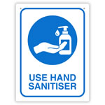 Durus HeaLitreh And Safety Sign Wall Sign Use Hand Sanitiser Blue And White