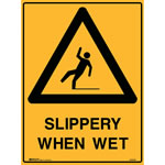 Brady Warning Sign Slippery When Wet 600X450 Metal